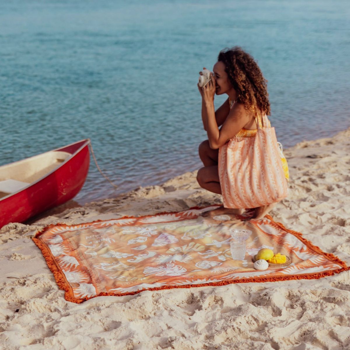 Sol Picnic Rug - Tangerine