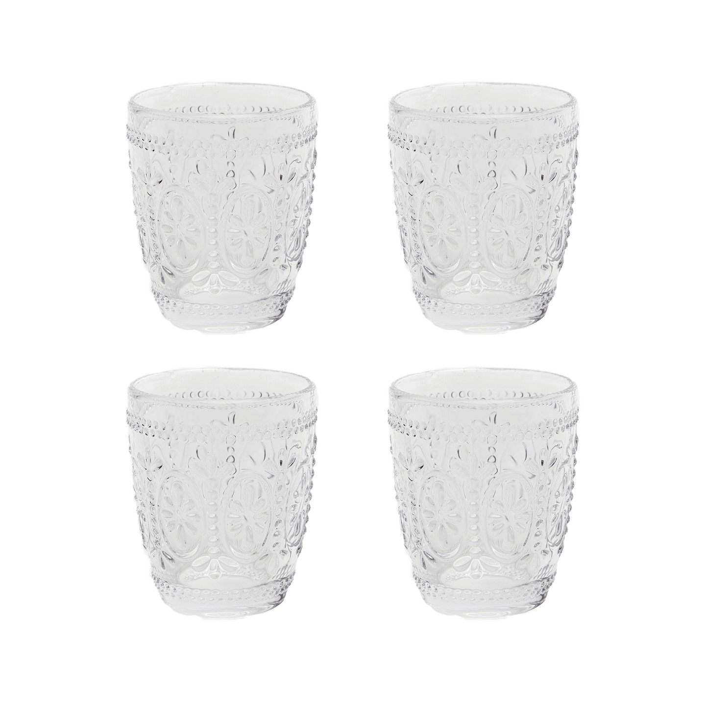 Tumbler Glass Set of 4 Clear