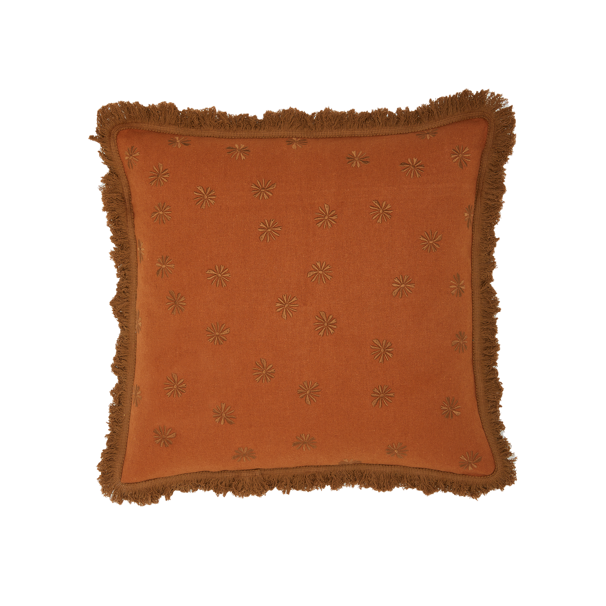 Hemp Cushion Cover Daisy Pecan