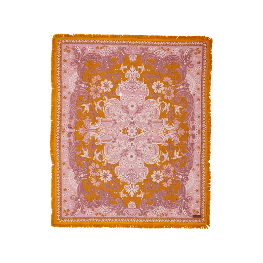 Ornate Floral Throw Rose